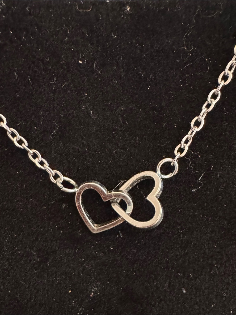 Gold & Silver colour Interlocking Heart Necklace